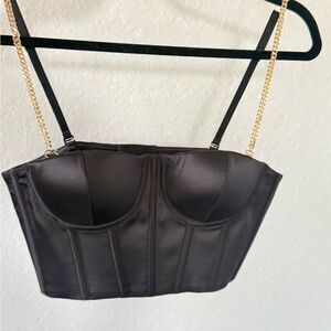 Satin meshki corset chain straps